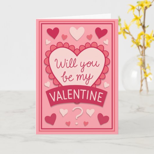 Will You Be My Valentine Greeting カード (黄色い花)