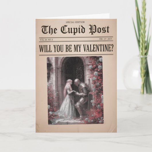 Will You Be My Valentine Newspaper  シーズンカード (正面)