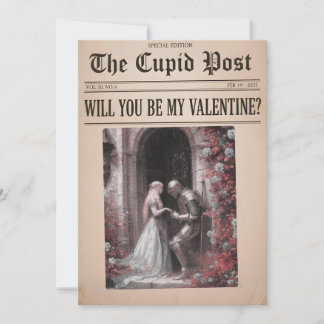 Will You Be My Valentine Newspaper Card シーズンカード