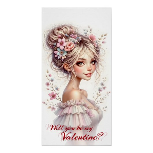 Will You Be My Valentine – Romantic Art Print ポスター (正面)