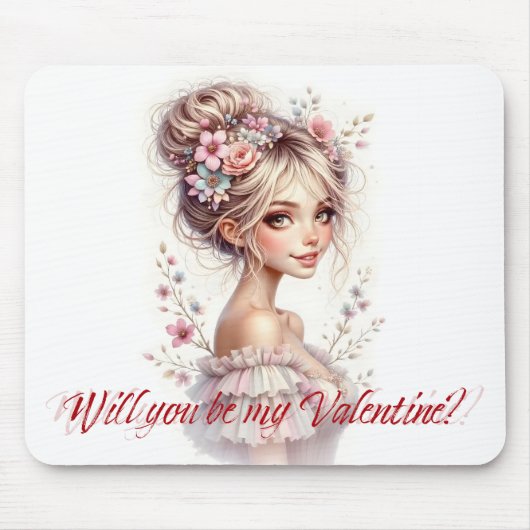 Will You Be My Valentine – Romantic Art Print マウスパッド (正面)
