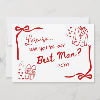 Will you be our Best Man Card Invitation 招待状