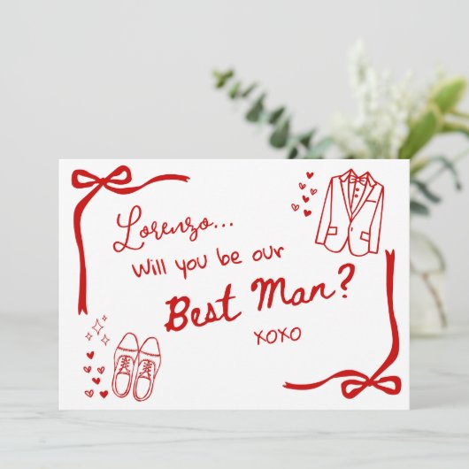 Will you be our Best Man Card Invitation 招待状 (スタンド正面)