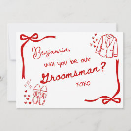 Will you be our Groomsman Card Invitation 招待状