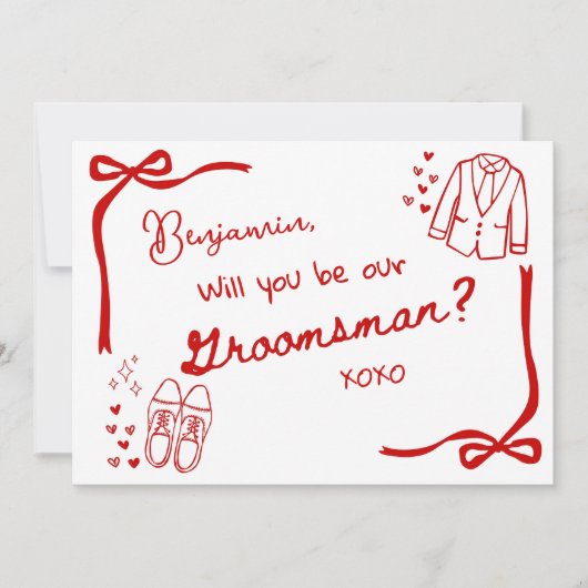 Will you be our Groomsman Card Invitation 招待状 (正面)