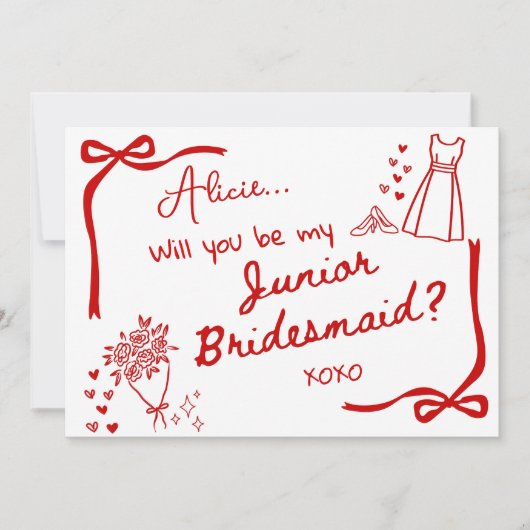 Will you be our Junior Bridesmaid Card Invitation 招待状 (正面)