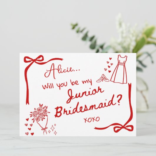 Will you be our Junior Bridesmaid Card Invitation 招待状 (スタンド正面)