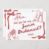 Will you be our Junior Bridesmaid Card Invitation 招待状 (正面/裏面)