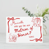 Will you be our Matron of Honor Card Invitation 招待状 (スタンド正面)