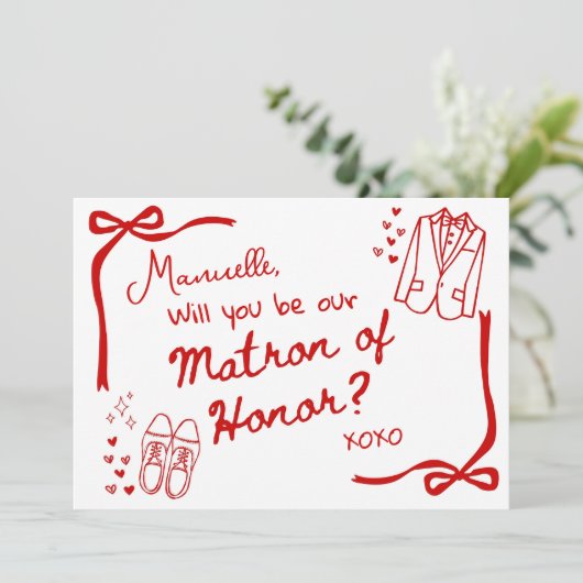 Will you be our Matron of Honor Card Invitation 招待状 (スタンド正面)