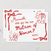 Will you be our Matron of Honor Card Invitation 招待状 (正面/裏面)