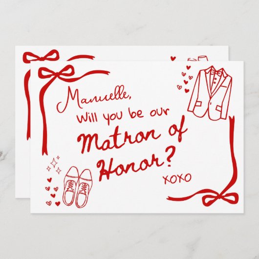 Will you be our Matron of Honor Card Invitation 招待状 (正面/裏面)