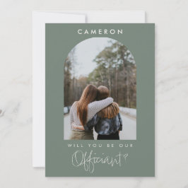 Will you be our Officiant Minimalist Photo 2-sided