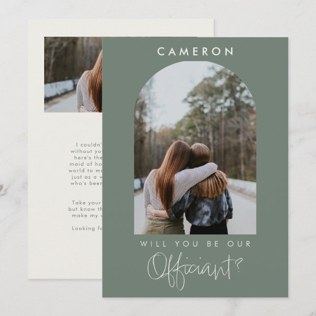 Will you be our Officiant Minimalist Photo 2-sided (正面/裏面)