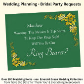 Will You Be Our Ring Bearer?  Emerald Green & Gold