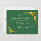 Will You Be Our Ring Bearer? Emerald Green & Gold (正面)