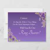 Will You Be Our Ring Bearer? Purple Mauve Flowers (正面)