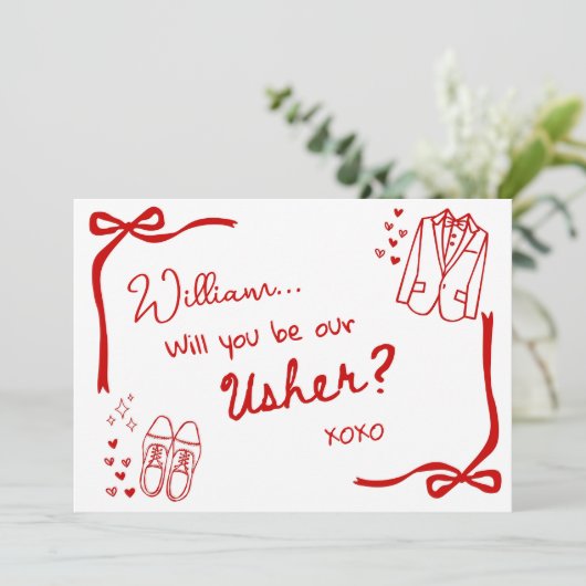 Will you be our Usher Card Invitation 招待状 (スタンド正面)