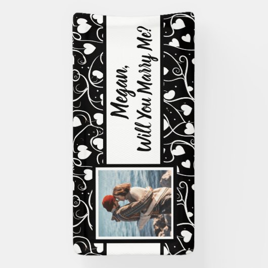 Will you Marry Me Custom Name Proposal 横断幕 (縦)