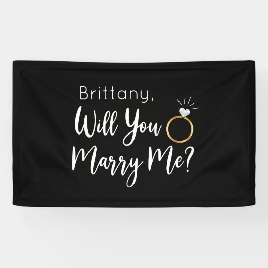 Will you Marry Me Proposal Sign banner backdrop 横断幕 (横)