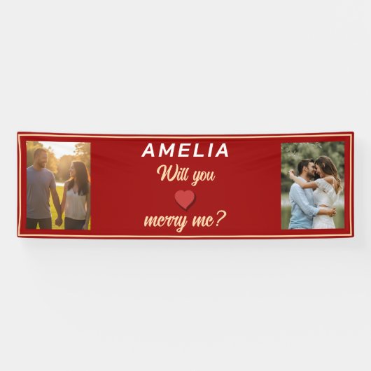 Will you marry me Romantic Proposal 2 Photo 横断幕 (横)
