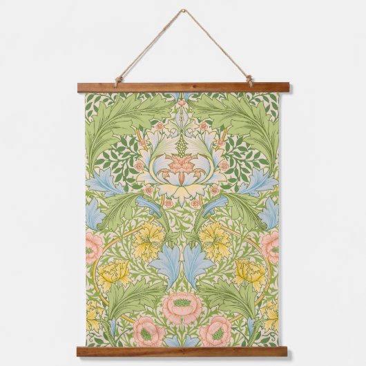 Willam Morris Myrtle Garden Floral Classic 吊り下げ型タペストリー (正面)