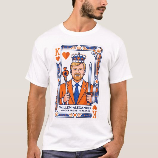 Willem-Alexander スペルカート - ハートのキング 王様 Tシャツ (正面)
