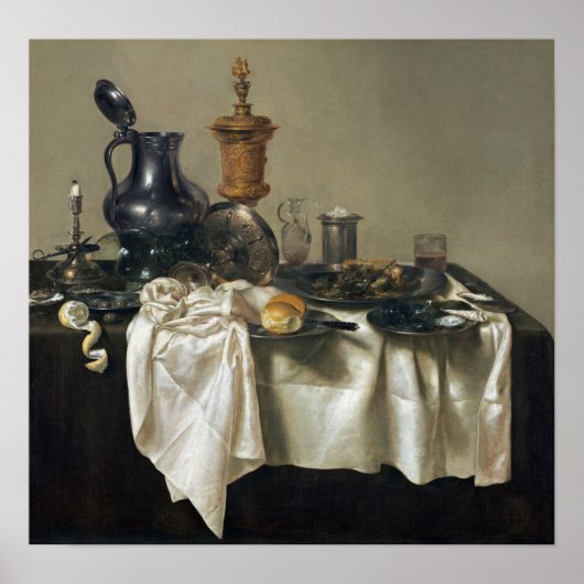 Willem Claesz Heda Banquet Piece with Mince Pie ポスター (正面)