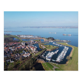 Willemstad Nederland drone overzicht. ポスター