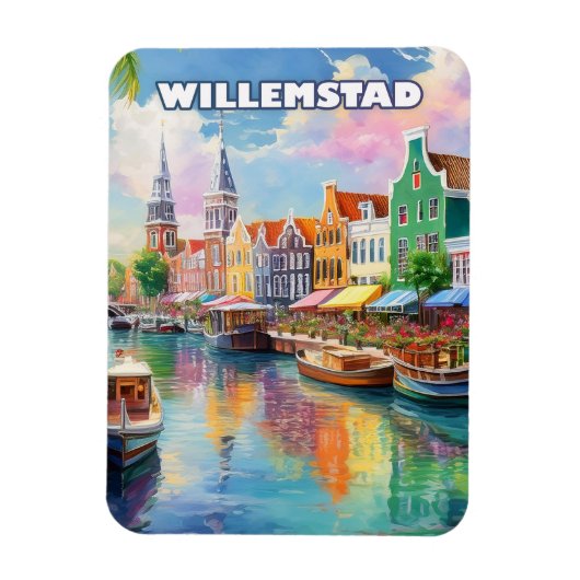 Willemstad: Vibrant Colors of the Caribbean マグネット (縦)
