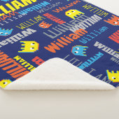 William名前をカスタムするピクセルゲーミングブルーグラフィック シェルパブランケット (3/4)