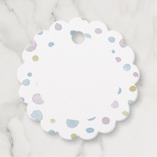 William紙吹雪水色ドットメッセージカード フェイバータグ (正面)