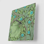 William 忘れ Morrisの壁紙-Me-Nots スクエア壁時計 (傾斜)