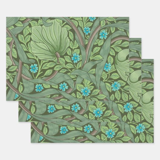 William 忘れ Morrisの壁紙-Me-Nots ラッピングペーパーシート (セット)