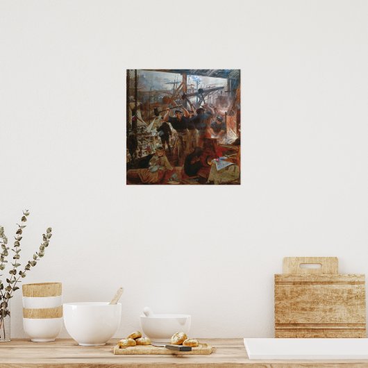 William Bell Scott Industrial Age、鉄と石炭 ポスター (キッチン)