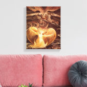 William Blake – 大きな赤い龍と女性 キャンバスプリント (インサイチュ (リビング))