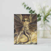 William Blake – 赤いドラゴンと女が太陽を着た ポストカード (スタンド正面)