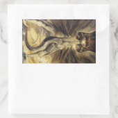 William Blake – 赤い素晴らしドラゴンと女 長方形シール (バッグ)