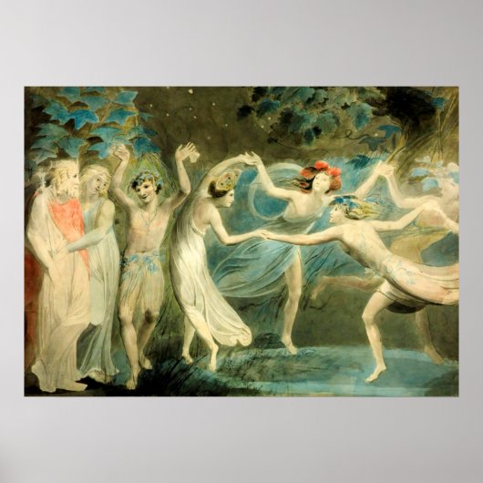 William Blake Oberon, Titania and Puck with Fairie ポスター (正面)