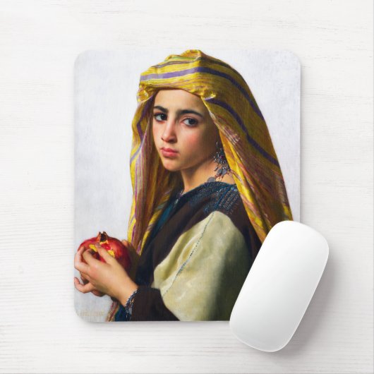 William BouguerauのPomegranateを持つ女の子 マウスパッド (マウス)