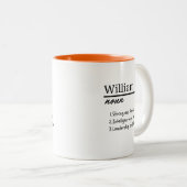 William、Boy パーソナライズされた Name Definition ツートーンマグカップ (正面右)
