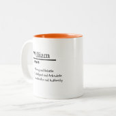 William、Boy パーソナライズされた Name Definition ツートーンマグカップ (正面左)