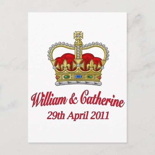 William & Catherine 2011年4月29日 ポストカード (正面)