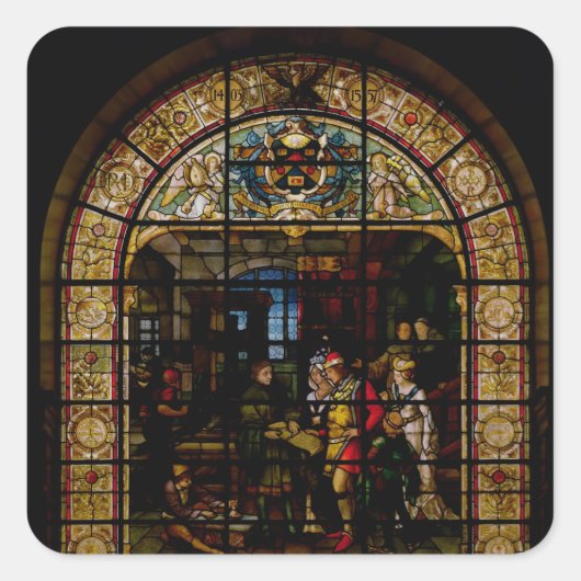 William Caxtonが彼の最初の印刷本を発表 スクエアシール (正面)