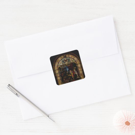 William Caxtonが彼の最初の印刷本を発表 スクエアシール (封筒)