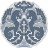 William De Morgan Blue Griffins Vinyl Sticker シール (正面)