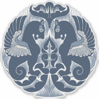 William De Morgan Blue Griffins Vinyl Sticker シール