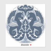 William De Morgan Blue Griffins Vinyl Sticker シール (シート)