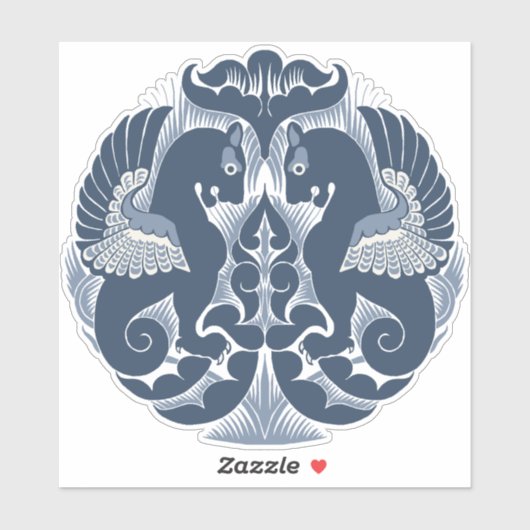 William De Morgan Blue Griffins Vinyl Sticker シール (シート)