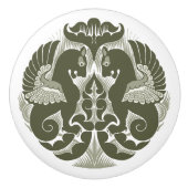 William De Morgan Green Griffins Ceramic Pull セラミックノブ (正面)